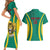 Custom Cameroon Football Couples Matching Short Sleeve Bodycon Dress and Hawaiian Shirt Go Indomitable Lions