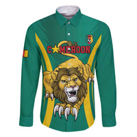Custom Cameroon Football Family Matching Off The Shoulder Long Sleeve Dress and Hawaiian Shirt Go Indomitable Lions
