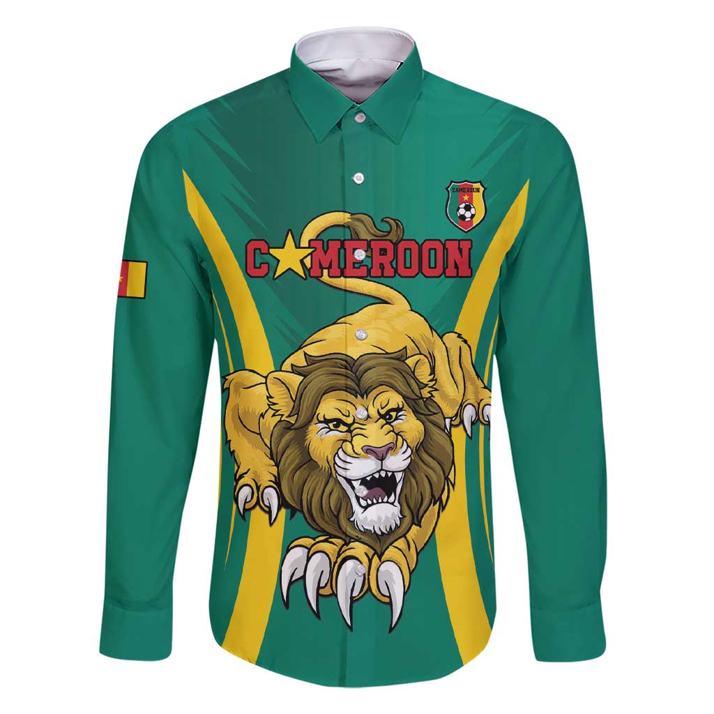 Custom Cameroon Football Family Matching Short Sleeve Bodycon Dress and Hawaiian Shirt Go Indomitable Lions