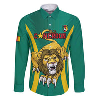 Custom Cameroon Football Family Matching Short Sleeve Bodycon Dress and Hawaiian Shirt Go Indomitable Lions