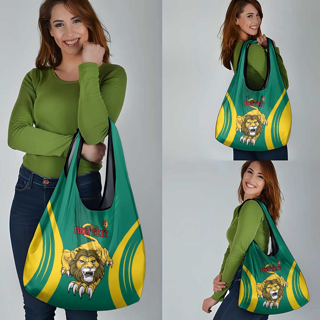 Custom Cameroon Football Grocery Bag Go Indomitable Lions