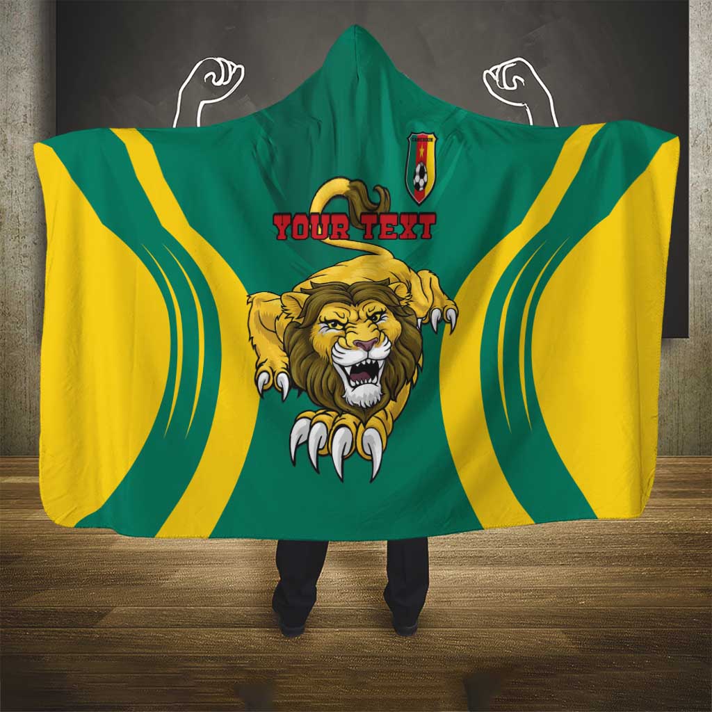 Custom Cameroon Football Hooded Blanket Go Indomitable Lions