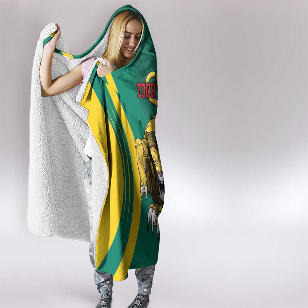 Custom Cameroon Football Hooded Blanket Go Indomitable Lions