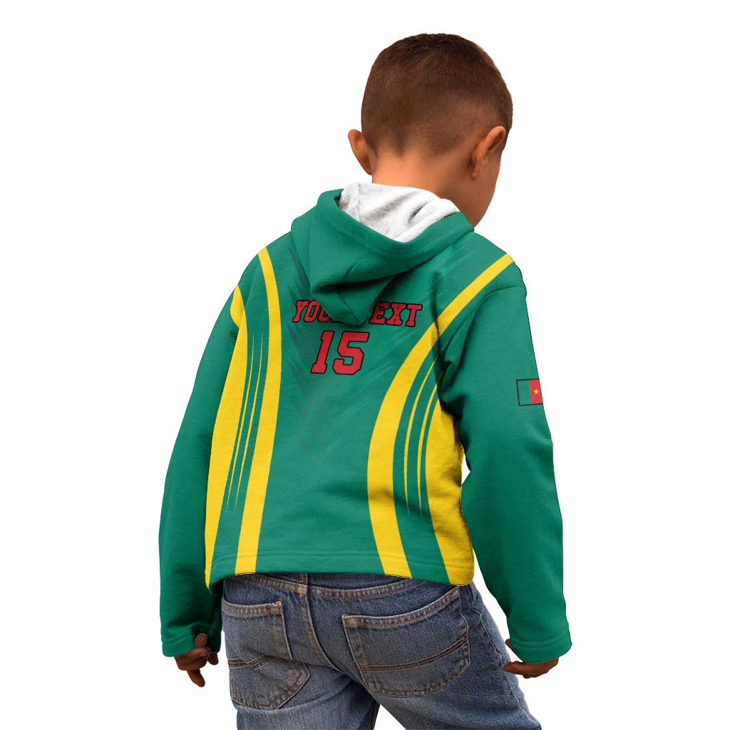 Custom Cameroon Football Kid Hoodie Go Indomitable Lions - Wonder Print Shop