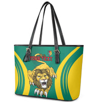 Custom Cameroon Football Leather Tote Bag Go Indomitable Lions
