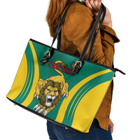 Custom Cameroon Football Leather Tote Bag Go Indomitable Lions