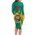 Custom Cameroon Football Long Sleeve Bodycon Dress Go Indomitable Lions - Wonder Print Shop