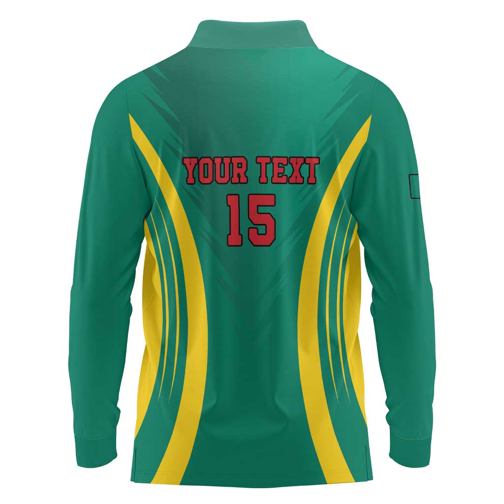 Custom Cameroon Football Long Sleeve Polo Shirt Go Indomitable Lions - Wonder Print Shop