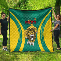 Custom Cameroon Football Quilt Go Indomitable Lions - Wonder Print Shop