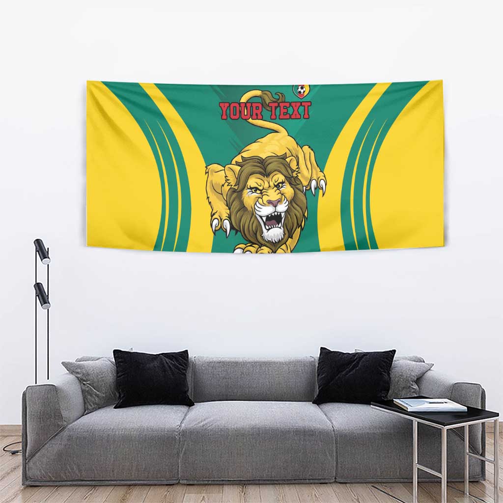 Custom Cameroon Football Tapestry Go Indomitable Lions - Wonder Print Shop