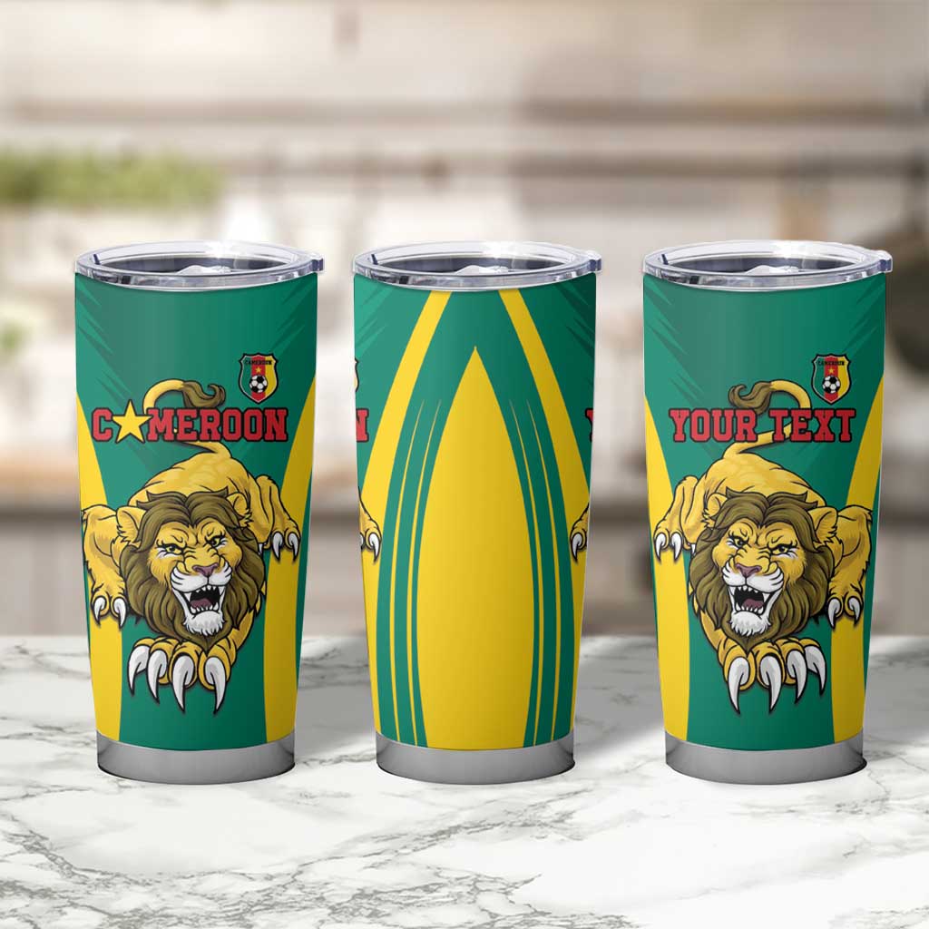 Custom Cameroon Football Tumbler Cup Go Indomitable Lions - Wonder Print Shop
