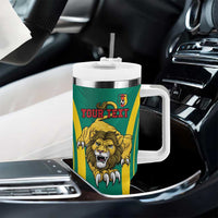 Custom Cameroon Football Tumbler With Handle Go Indomitable Lions - Wonder Print Shop