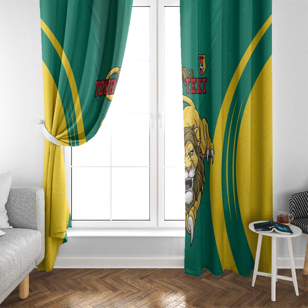Custom Cameroon Football Window Curtain Go Indomitable Lions - Wonder Print Shop