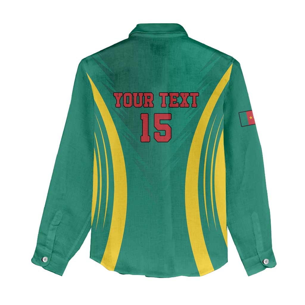 Custom Cameroon Football Women Casual Shirt Go Indomitable Lions - Wonder Print Shop
