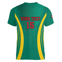 Custom Cameroon Football Women V-Neck T-Shirt Go Indomitable Lions - Wonder Print Shop