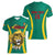 Custom Cameroon Football Women V-Neck T-Shirt Go Indomitable Lions - Wonder Print Shop