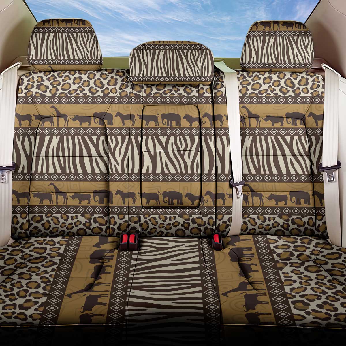 Animal Skin Mix African Pattern Back Car Seat Cover