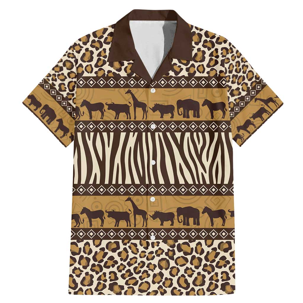 Animal Skin Mix African Pattern Family Matching Mermaid Dress and Hawaiian Shirt