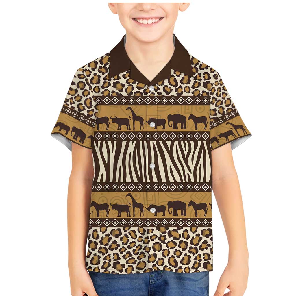 Animal Skin Mix African Pattern Family Matching Mermaid Dress and Hawaiian Shirt