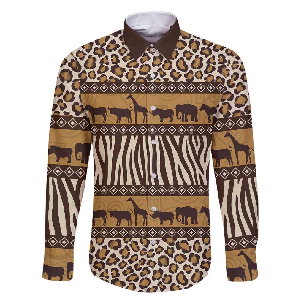 Animal Skin Mix African Pattern Family Matching Puletasi and Hawaiian Shirt