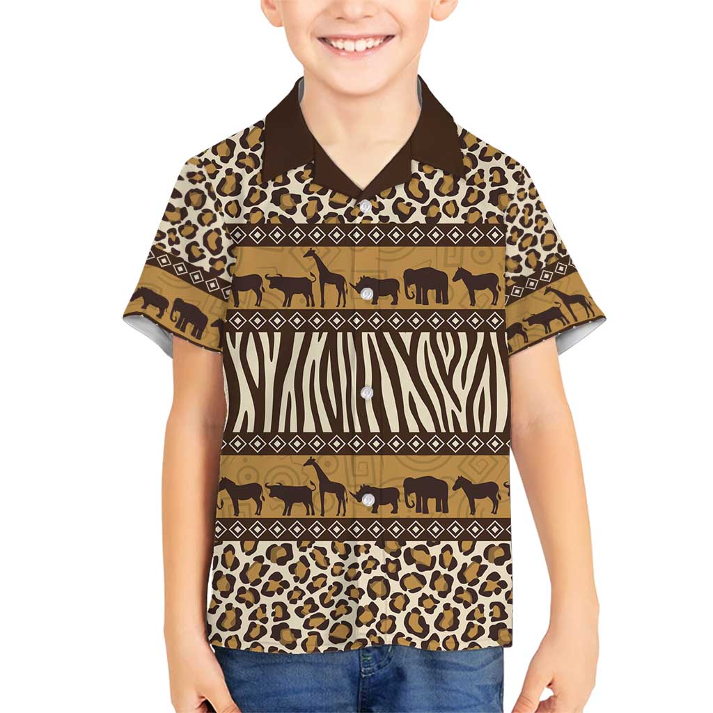 Animal Skin Mix African Pattern Family Matching Puletasi and Hawaiian Shirt