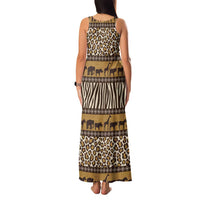 Animal Skin Mix African Pattern Family Matching Tank Maxi Dress and Hawaiian Shirt