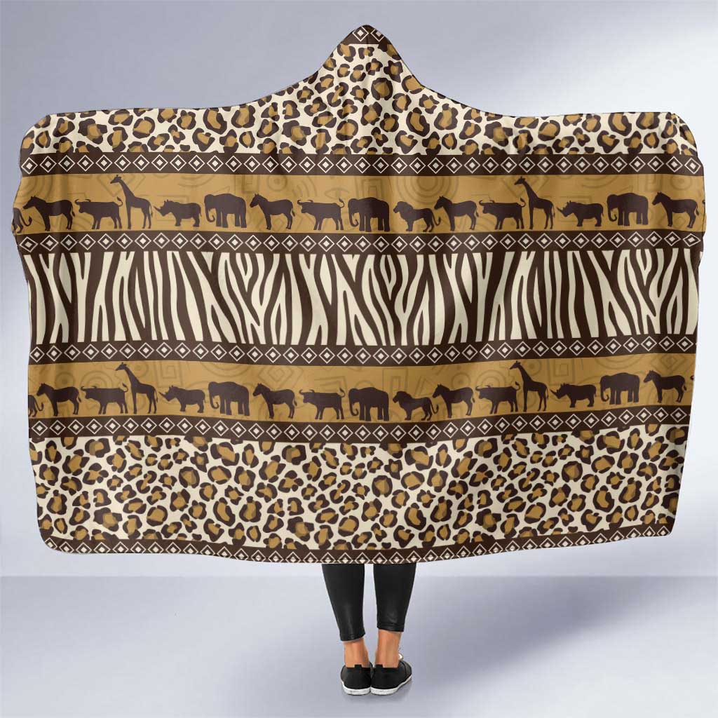 Animal Skin Mix African Pattern Hooded Blanket