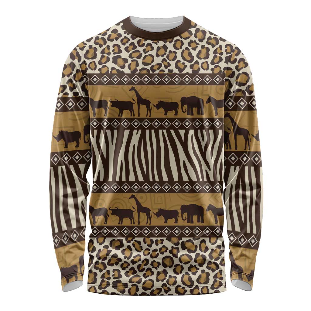 Animal Skin Mix African Pattern Long Sleeve Shirt
