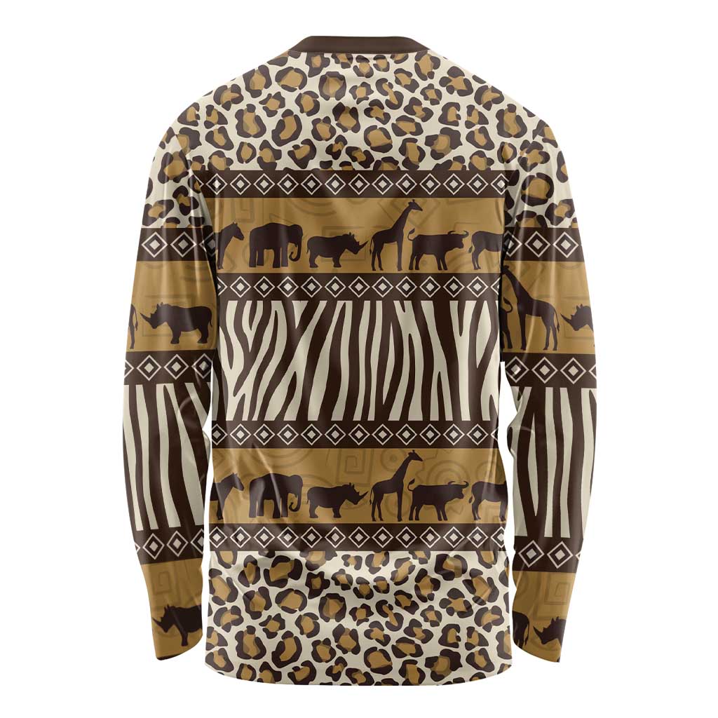 Animal Skin Mix African Pattern Long Sleeve Shirt