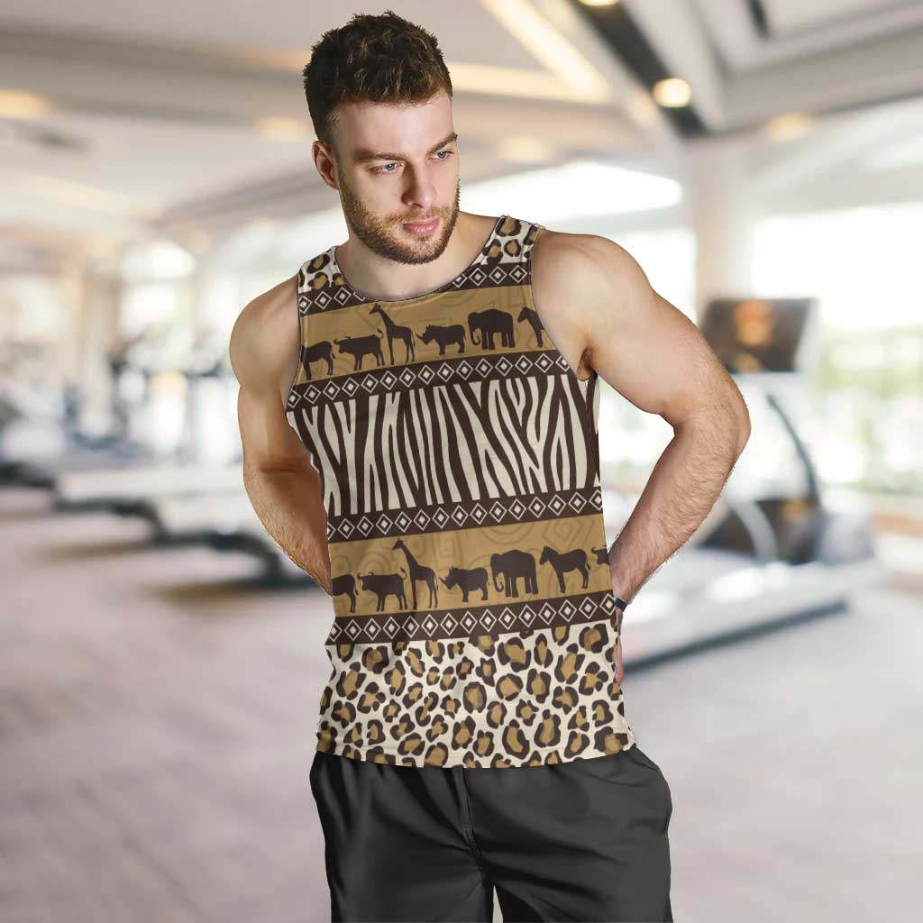Animal Skin Mix African Pattern Men Tank Top