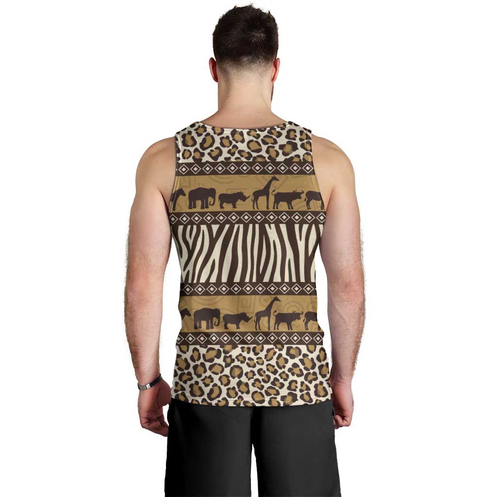 Animal Skin Mix African Pattern Men Tank Top
