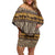 Animal Skin Mix African Pattern Off Shoulder Short Dress
