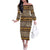 Animal Skin Mix African Pattern Off The Shoulder Long Sleeve Dress