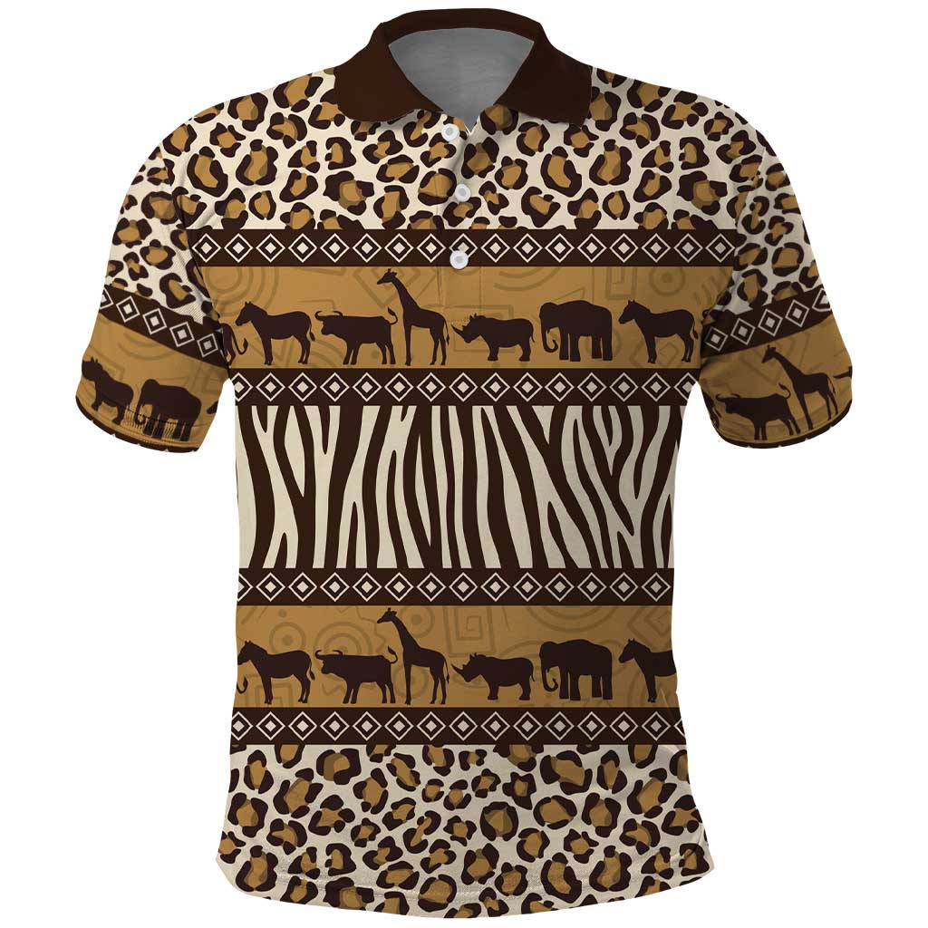 Animal Skin Mix African Pattern Polo Shirt