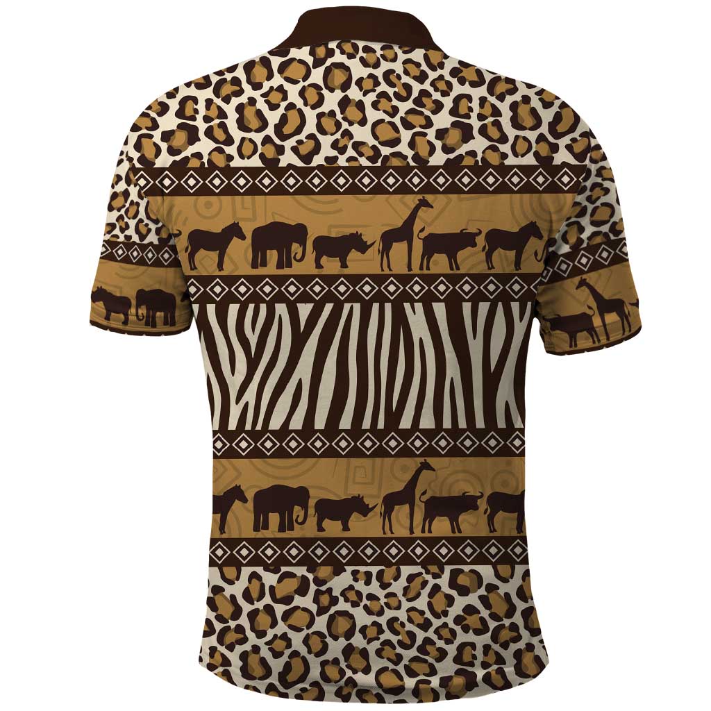 Animal Skin Mix African Pattern Polo Shirt