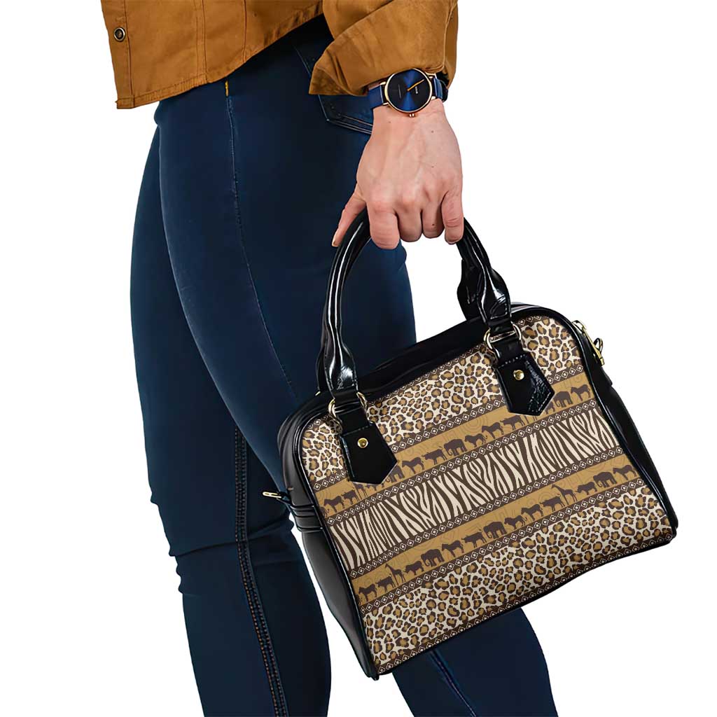 Animal Skin Mix African Pattern Shoulder Handbag