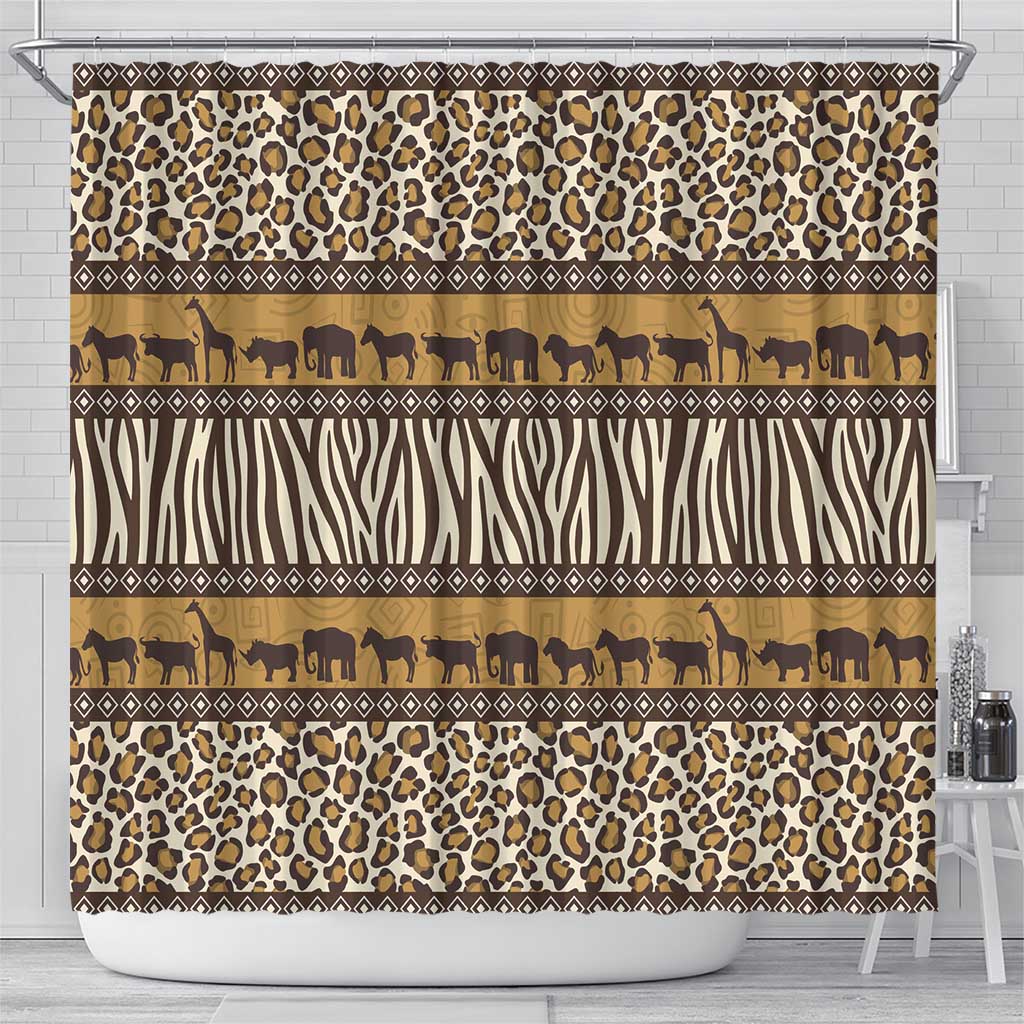 Animal Skin Mix African Pattern Shower Curtain