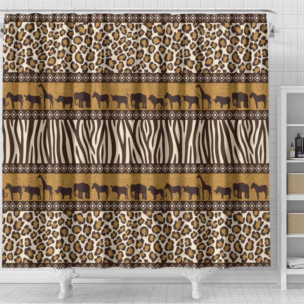 Animal Skin Mix African Pattern Shower Curtain