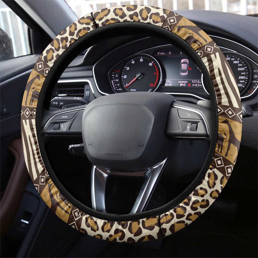 Animal Skin Mix African Pattern Steering Wheel Cover
