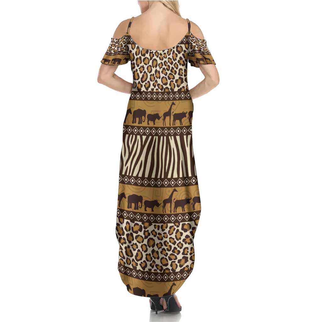 Animal Skin Mix African Pattern Summer Maxi Dress