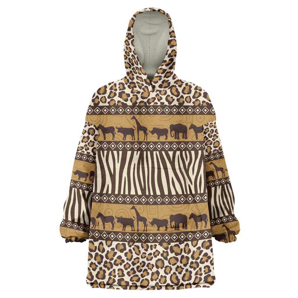 Animal Skin Mix African Pattern Wearable Blanket Hoodie