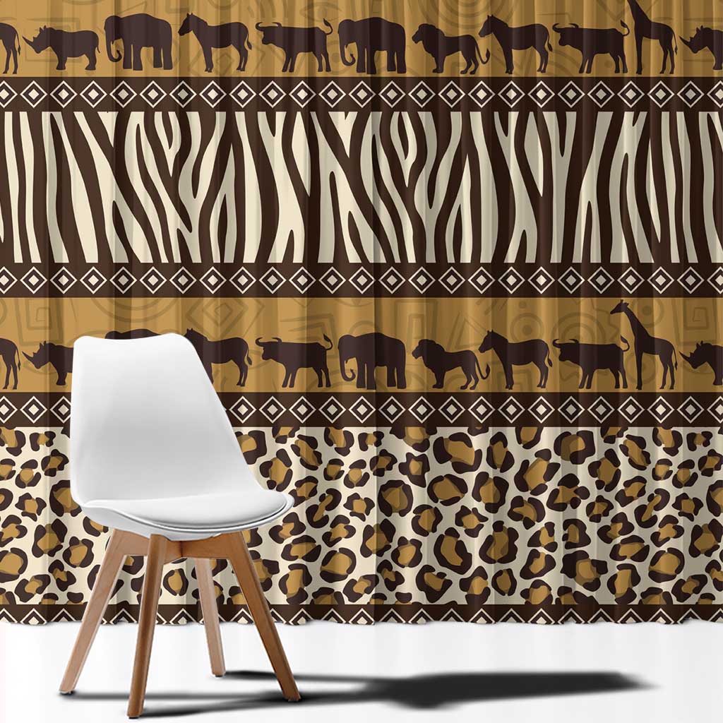 Animal Skin Mix African Pattern Window Curtain