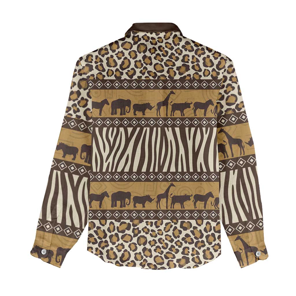 Animal Skin Mix African Pattern Women Casual Shirt