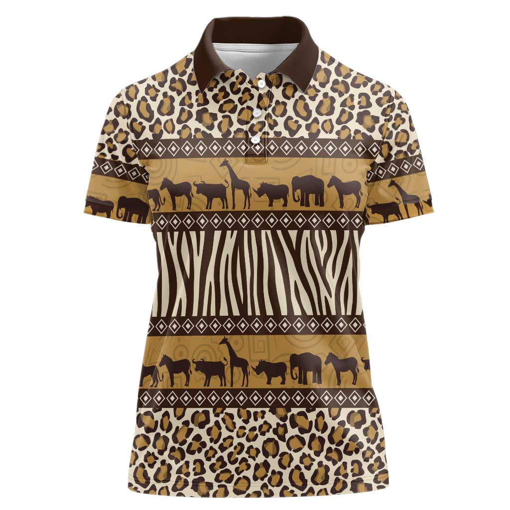 Animal Skin Mix African Pattern Women Polo Shirt