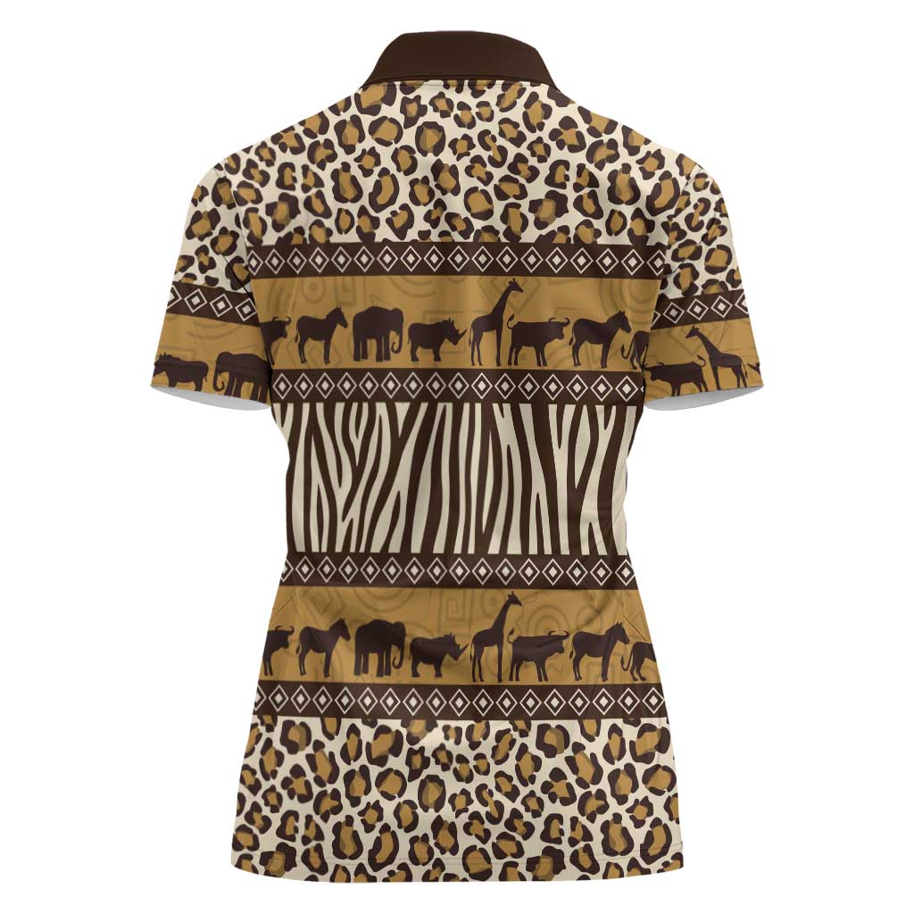 Animal Skin Mix African Pattern Women Polo Shirt