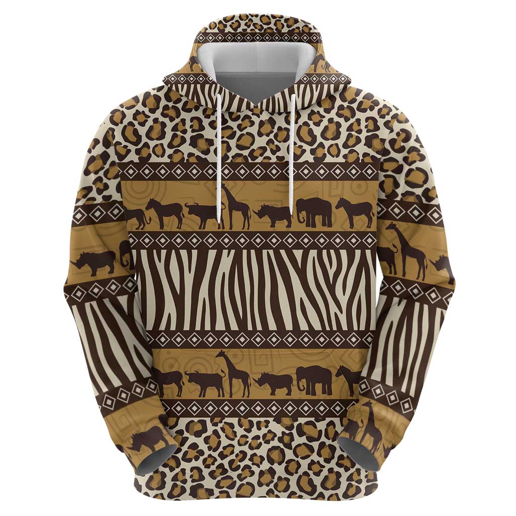 Animal Skin Mix African Pattern Zip Hoodie