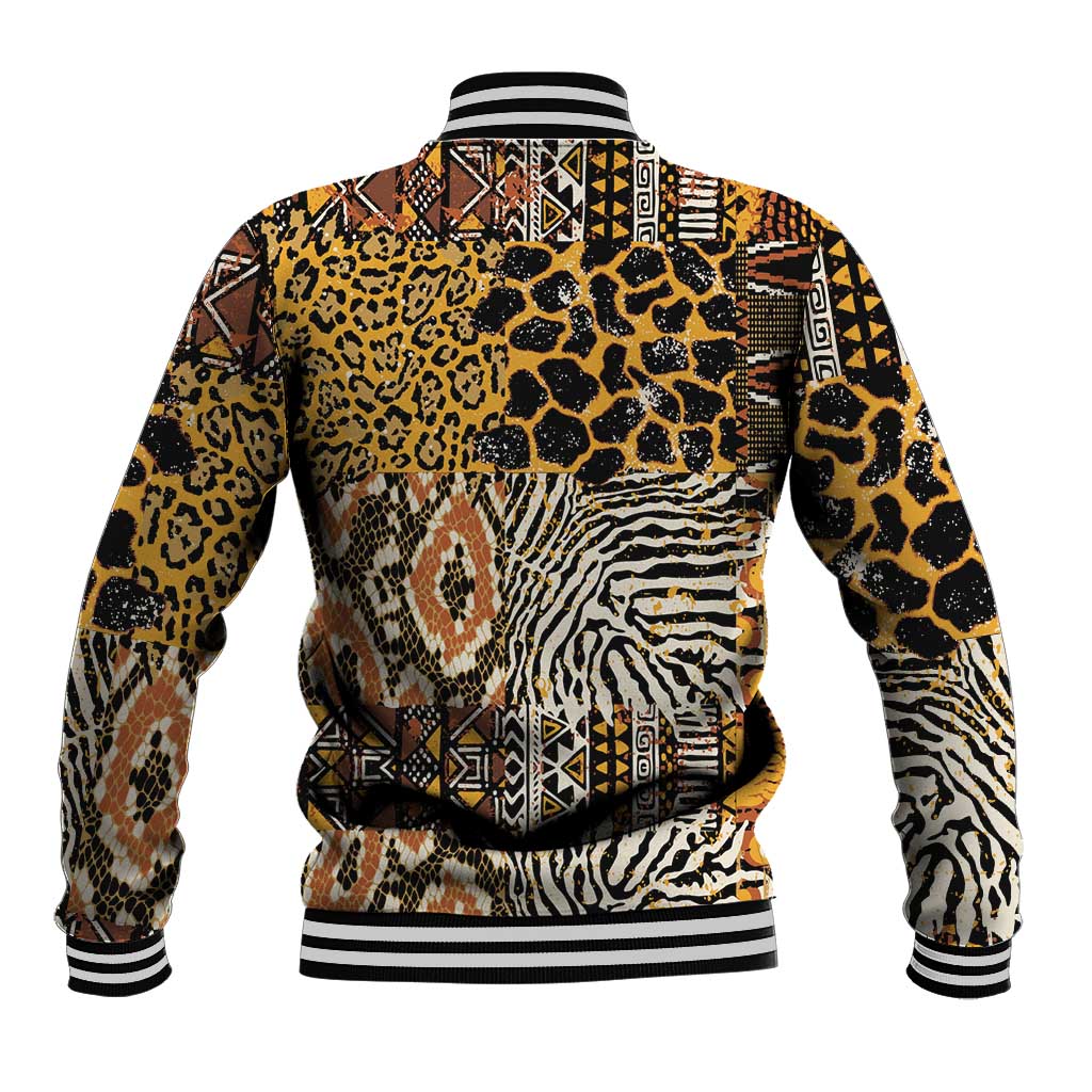 African Tribal Pattern With Wild Animal Skins Baseball Jacket