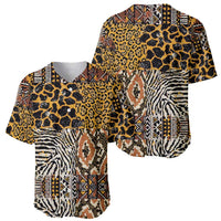 African Tribal Pattern With Wild Animal Skins Baseball Jersey