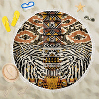 African Tribal Pattern With Wild Animal Skins Beach Blanket