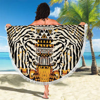 African Tribal Pattern With Wild Animal Skins Beach Blanket